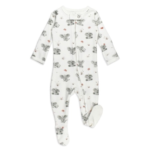 Baby Elephant Organic Cotton Zip Footie