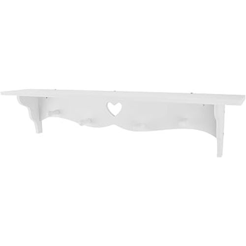 Floating Shelf, White Carved Wall Hanging Hollow Wall Shelf Wall Decoration Coat Rack Hook Wall Mounted Shelf