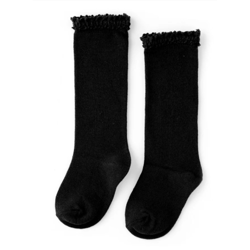 Black Lace Top Knee High Socks