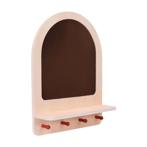 Kokiya Montessori Wooden Acrylic Wall Mirror Hanging for Bathroom Playroom Entryway