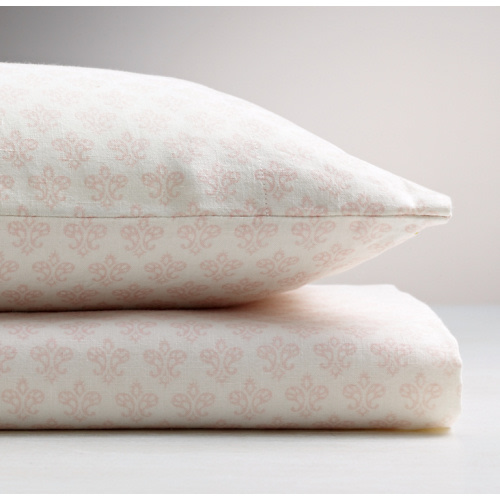 Washed Organic Linen Paisley Print Crib Fitted Sheet | RH Baby & Child