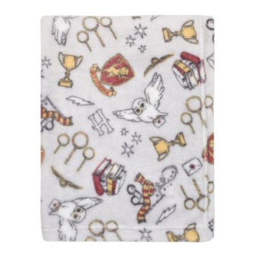 NoJo Warner Bros. Harry Potter Magical Moments Grey and White Super Soft Baby Blanket