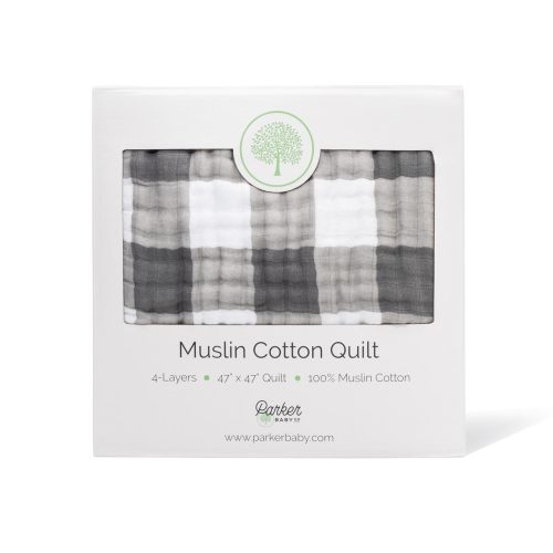 Gray Buffalo Muslin Baby Quilt | 100% Cotton Baby Blanket – Parker Baby Co.