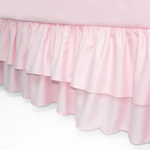 American Baby Company Double Layer Ruffled Crib Skirt, Blush Pink, for Girls, 1 Count (Pack of 1)