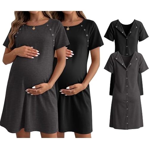 Huukeay 2 Pack Labor and Delivery Hospital Gown