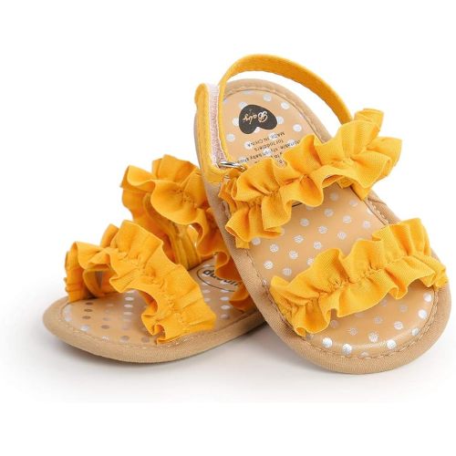 Infant Baby Girls Sandals Summer Baby Wedding Dress Flat Shoes Newborn Crib Shoes First Walkers Prewalkers Shoes
