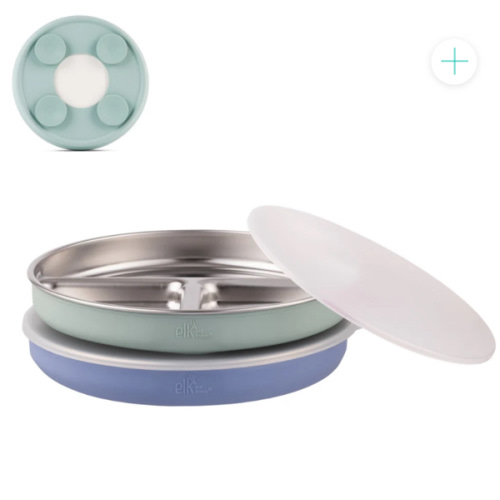 7.8" Stainless Steel Divided Plates with Suction Sleeve