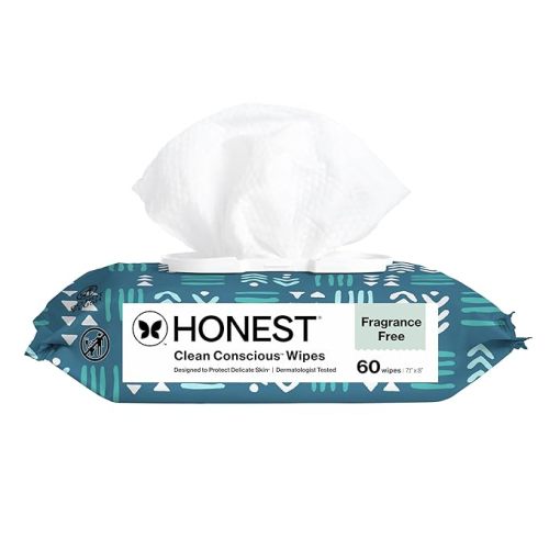 The Honest Company Hypoallergenic Multi-Use Baby Wipes for Sensitive Baby Skin, Pattern Play, 60 Count