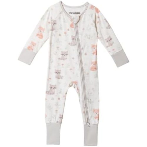 Baby Pajamas for Girls Boys, Soft Viscose from Bamboo Convertible Footie Sleeper, Foldover Feet, 2-Way Zip