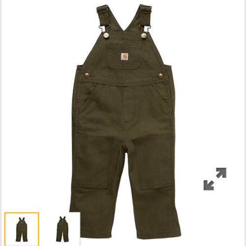 Kids' Loose Fit Canvas Bib Overall (Baby/Toddler) | Toddler Girl Outerwear (2T - 4T) | Carhartt