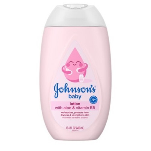 Johnson's Moisturizing Mild Pink Baby Body Lotion, Coconut Oil for Delicate Skin, Hypoallergenic - 13.6 fl oz