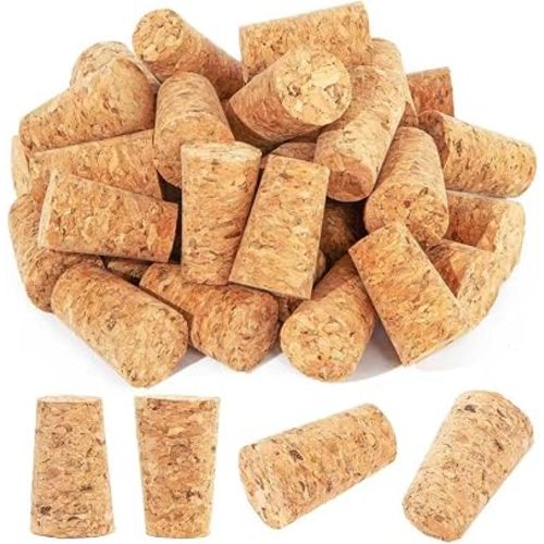 25 Pack Natural Soft Wood Corks, Tapered Cork Wooden Beer Bottle Stopper for Wine Making Craft, Leakproof,DIY Crafts