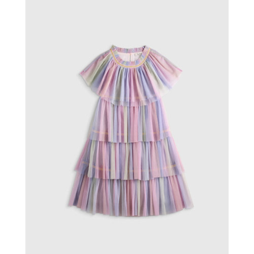 Recycled Tulle Tiered Dress - Toddler in Rainbow