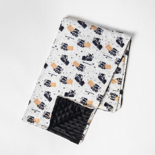 Skid Loader Minky Baby Blanket