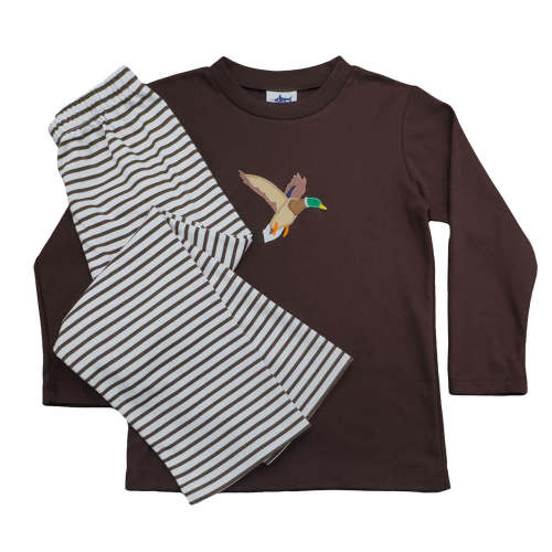 2 Piece Applique Pant Set- Mallards