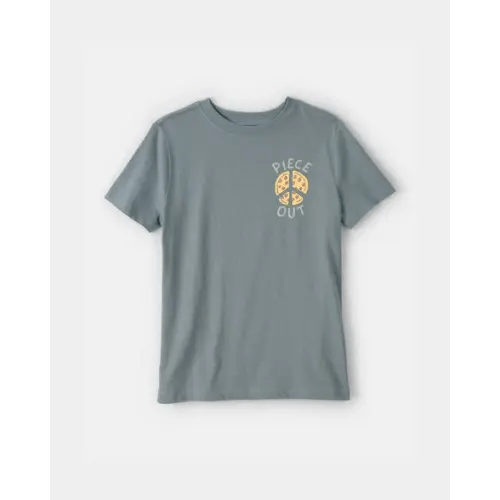 Kids 'Piece Out' Pizza Graphic Tee - Grey | Carter's