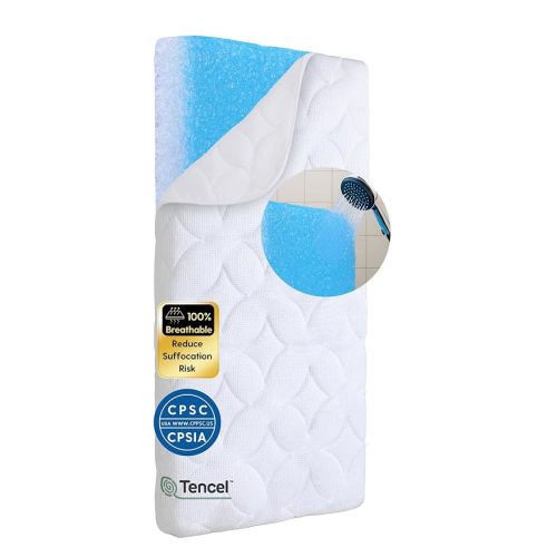 BABELIO Crib Mattress Ultra-Breathable 100% Washable Core Dual Sided Baby Toddler Mattress with Removable Machine-Washable Cover 52" x 28"