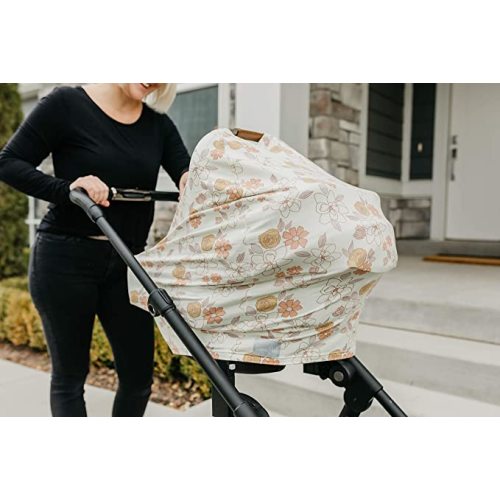 Copper Pearl Nursing Cover for Breastfeeding – Multi-Use Baby Car Seat Canopy, Stroller Shade & Breast Feeding Wrap for Women, Stretchy Breathable Carseat Shawl for Boy or Girl, Ferra
