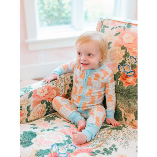 Blue Goldendoodle Bamboo Zipper Romper