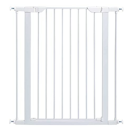 Midwest Homes 39-Inch Walk-Thru Steel Dog Gate, Expands to 38" | Pressure Mounted, Expands 29.5"- 38" Wide, Auto-Close Door, Spring-Loaded Latch, Includes Two 3" Extensions