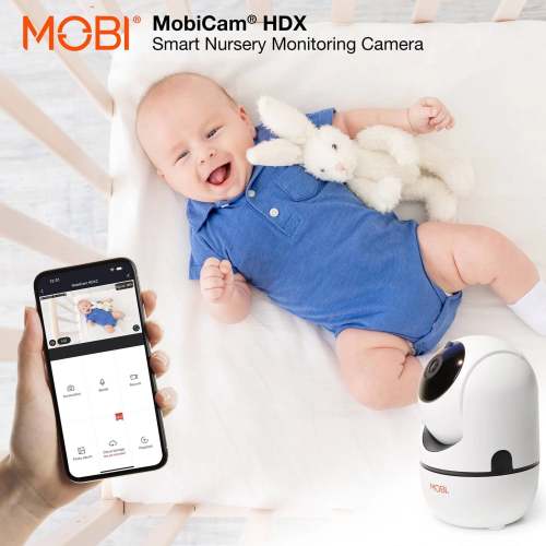 MobiCam HDX Baby Monitors WiFi Pan & Tilt Cameras with Night Vision & 2-Way Audio - 2 Pack