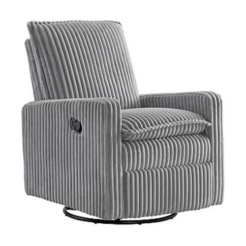 Oxford Baby Uptown Manual Upholstered Glider Recliner Rocking Chair 360° Swivel for Nursery and Living Room