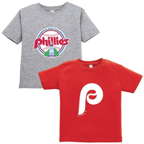 Philadelphia Phillies Soft as a Grape Toddler Cooperstown Collection Two-Pack T-Shirt Set - Red/Gray