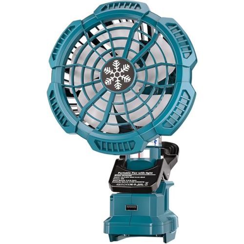 WaxPar Clip Fan Compatible with Makita 18V Battery, 3 in 1 Camping Fan Cordless Clamp with USB Port 3 Speed Settings, Clamping Capacity, Adjustable Head
