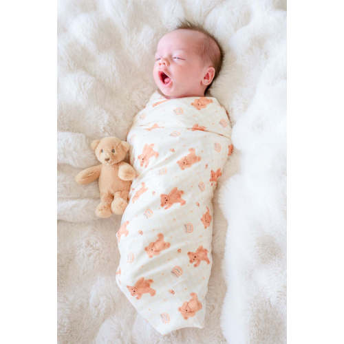 Oversized Swaddle in Honey Bears | Caden Lane