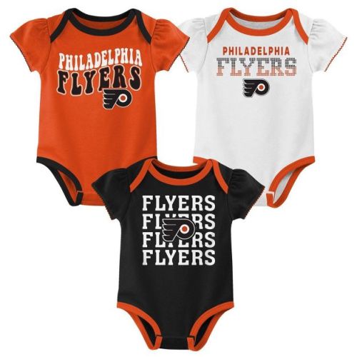 NHL Philadelphia Flyers Infant Girls' 3pk Bodysuits - 6-9M