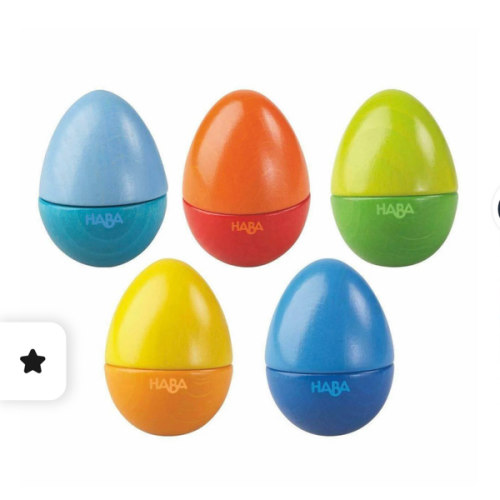 Set of 5 Wooden Musical Eggs by Haba | Musical Blocks- Blue Otter Toys
