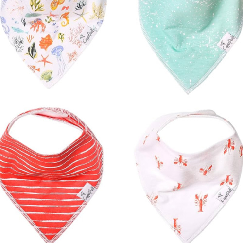 Copper Pearl Baby Bandana Drool Bibs for Drooling and Teething Gift Set 'Nautical' (Pack of 4)