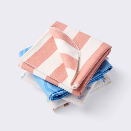Flannel Baby Blankets - Sea Life - 4pk - Cloud Island™