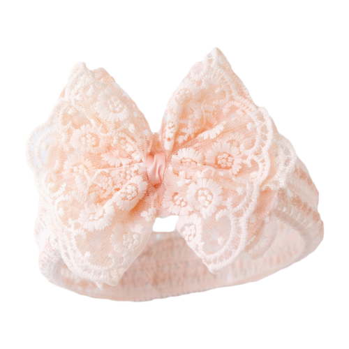Large Bow Headband for Baby Girl Headdress Baby Lace Hair Bow Elastic Wide Headband Hairwraps Infant Photo Props