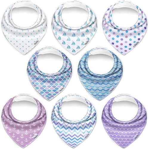 Organic Cotton Baby Drool Bibs | Soft, Adjustable, Absorbent, Unisex Teething Bandana Bibs for Babies