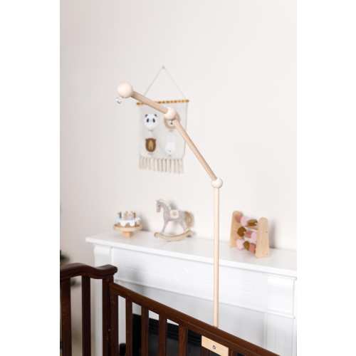 Baby mobile arm, Wooden baby mobile holder, Crib baby mobile attachment, Nursery mobile stand