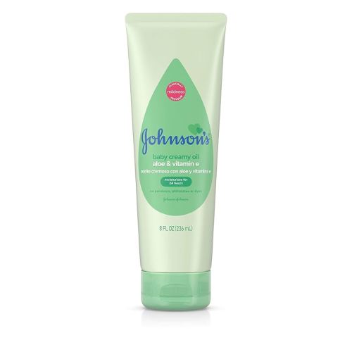 Johnson's Skin Nourish Creamy Oil Aloe Scent & Vitamin E, 8 Ounce (236 Ml) (Pack of 2)