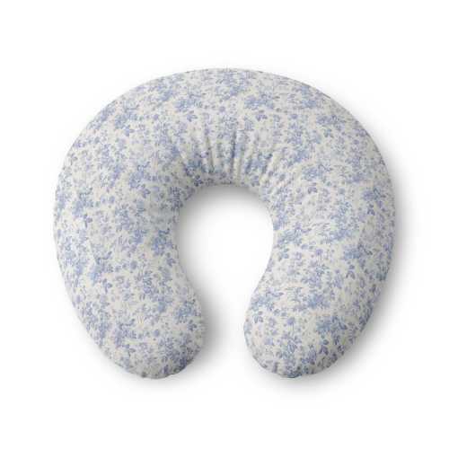 Blue Floral Nursing Pillow Cover | Boppy Style, Removable Stretch Slipcover