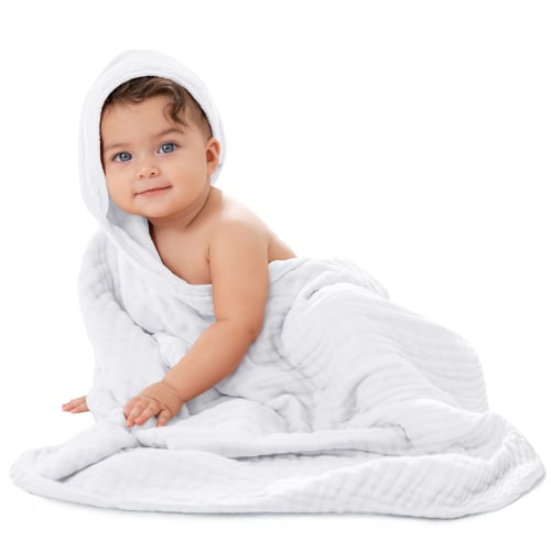 Baby Hooded Towels in White – Comfy Cubs 2 pack