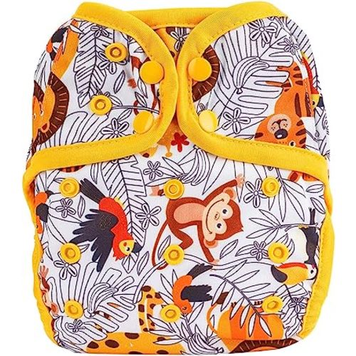 OsoCozy One Size Cloth Diaper Covers - Adjustable Snap Fit & Double Leg Gussets for Baby Boys & Girls from 8-35 Pounds. Use with Prefold, Flat or Fitted Cloth Diapers or Snap-in Inserts.