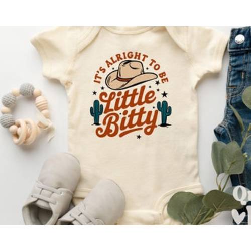 Retro "it's Alright to Be Little Bitty" Onesie®: Funny Country Western Baby Bodysuit - Etsy