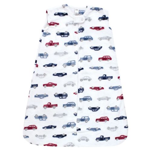 Hudson Baby Infant Boy Plush Sleeping Bag, Sack, Blanket, Blue Red Cars, 6-12 Months