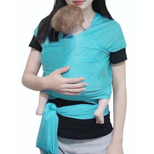 Baby Wrap Sling Carrier for Newborn, Infant, Toddler, Kid | Breathable Lightweight Stretch Mesh Water Sling | Nice for Summer, Pool, Beach, Swimming | Perfect Shower Gift Bluishgreen