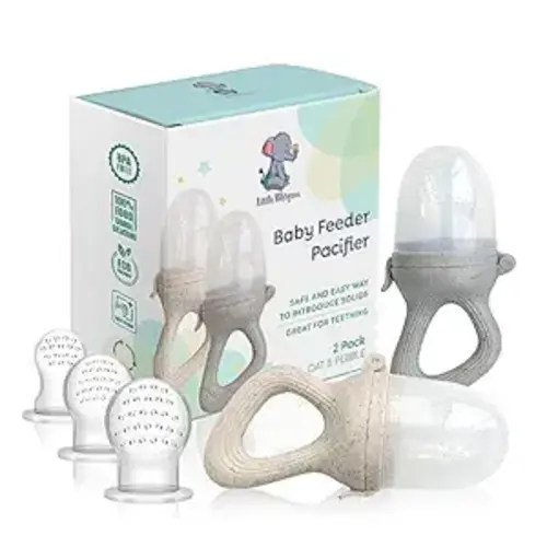 LittleWhispers Baby Fruit & Food Feeder Pacifier - Pacifier Feeders for Fresh Fruit or Frozen Breastmilk - Infant Teething Relief - Set of 2