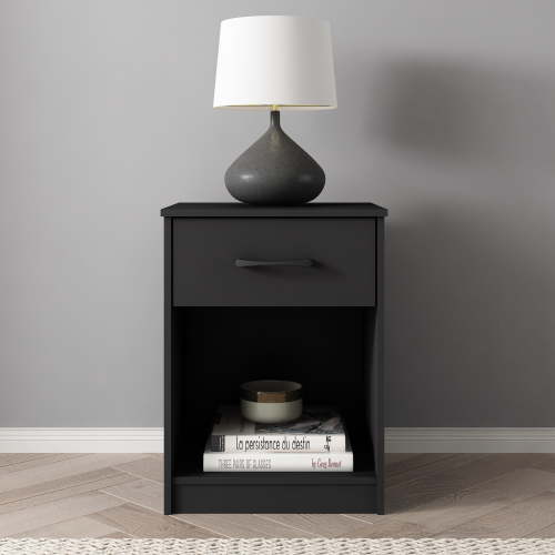 Mainstays Ardent Nightstand with 1 Drawer, Black