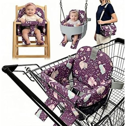 ChilLlike 2-in-1 Shopping Cart Cover for Baby and High Chair Cover（Purple)