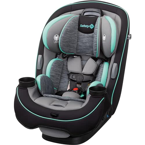 Safety 1st Grow and Go All-in-One Slim Convertible Car Seat, Rear Facing, 5-40 lbs, Forward Facing (3065 lbs), High Back Booster Seat 40-100 pounds, Aqua Pop