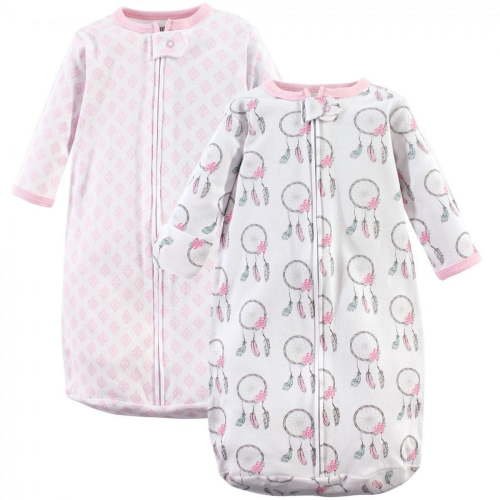 Hudson Baby Infant Girl Cotton Long-Sleeve Wearable Sleeping Bag, Sack, Blanket, Dream Catcher, 3-9 Months