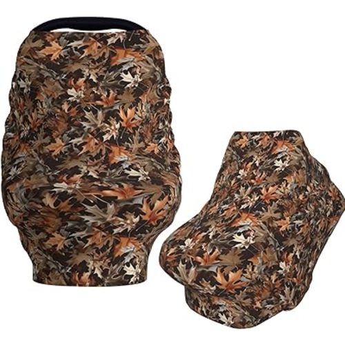 Hunting Camo Leave Baby Car Seat Canopy Nursing Cover for Breastfeeding Multi-Use Infant Carrier Carseat All Season Cover for Newborn Girls Boys