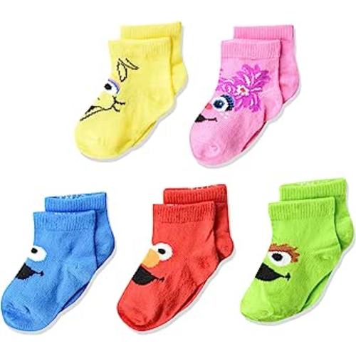 Amazon.com: Sesame Street Baby 5 Pack Shorty Socks, Assorted Bright, 12-24 Months: Clothing, Shoes & Jewelry